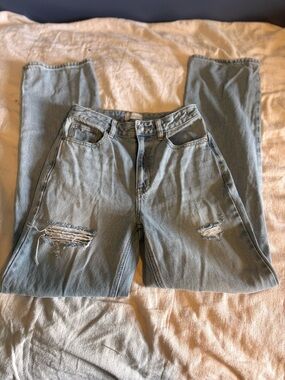 PacSun Womens 90s Boyfriend High Rise Jeans Size 26 Light Grunge Distressed.